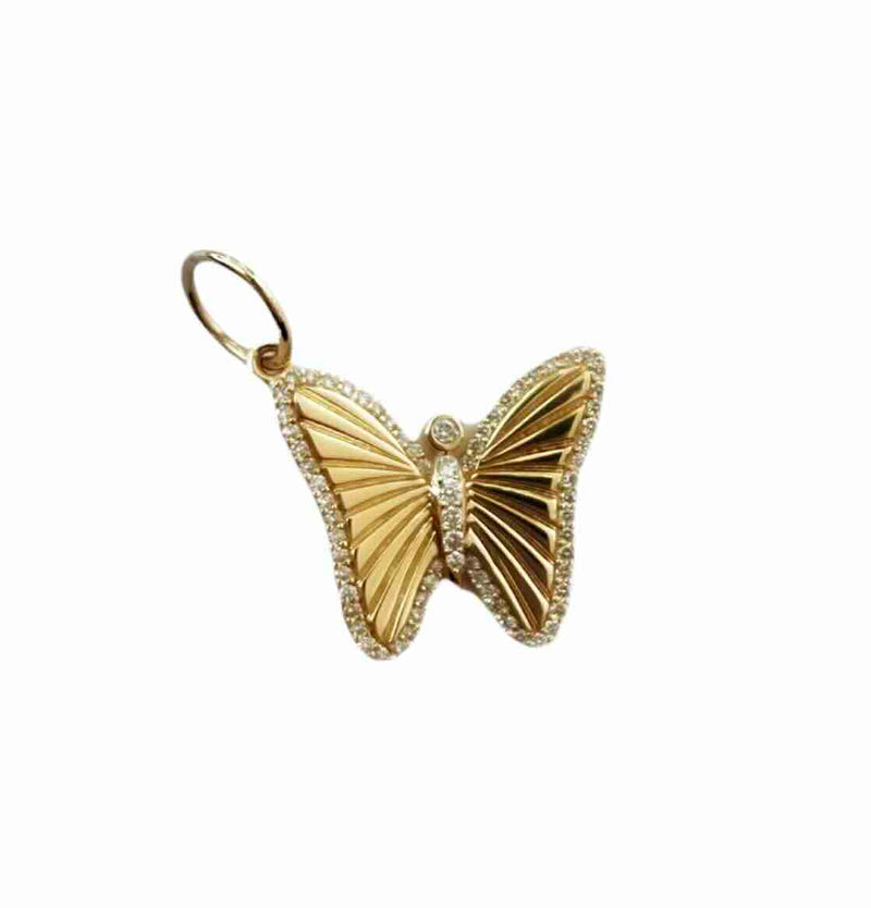 Gold Butterfly and Diamond Charm