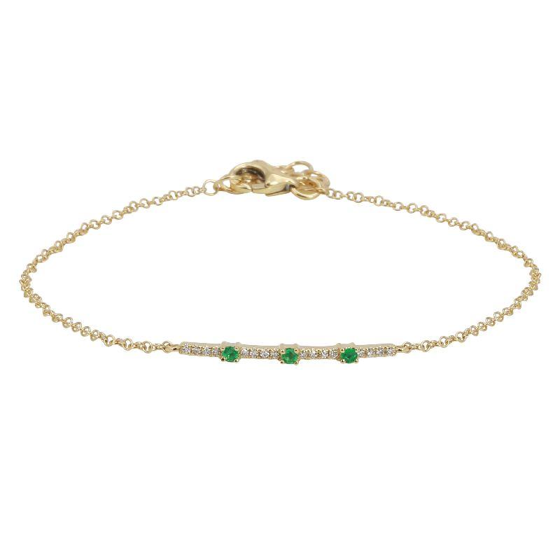 Emerald and Diamond Bar Bracelet