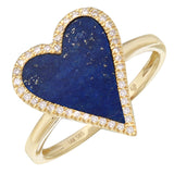 Elongated Heart Gemstone Ring