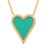 Elongated Heart Gemstone Necklace