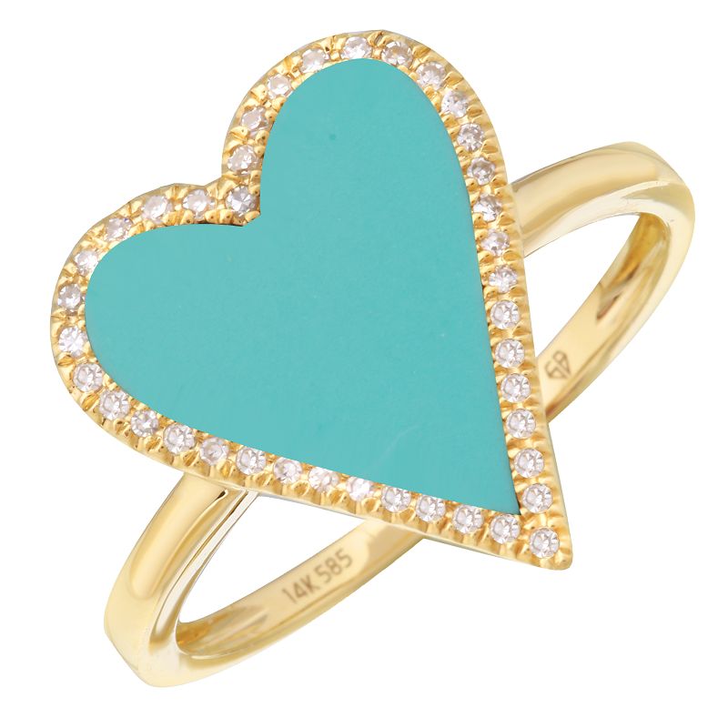Elongated Heart Gemstone Ring