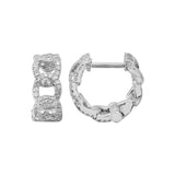 Diamond Link Huggie Earrings