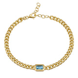 Gemstone Chain Emerald Necklace