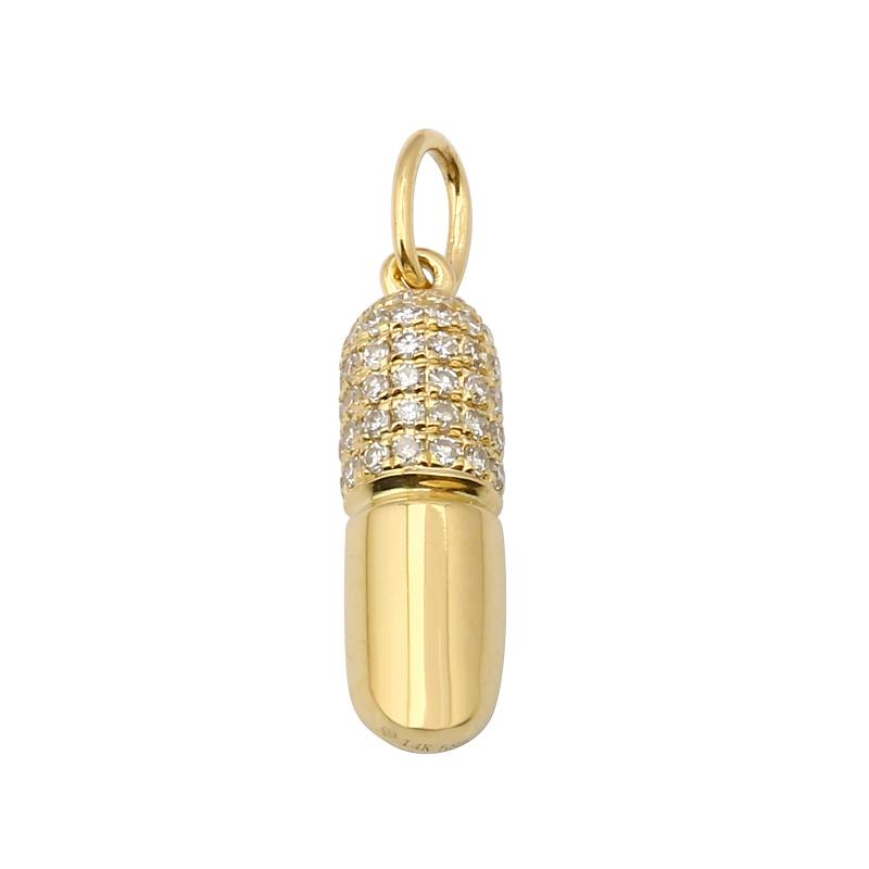 Pill Diamond Necklace Charm
