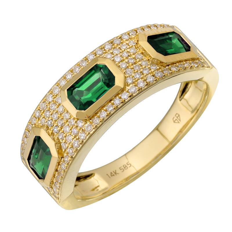 Gemstone Diamond Gold Ring