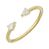 Double Pear Gold Band Ring
