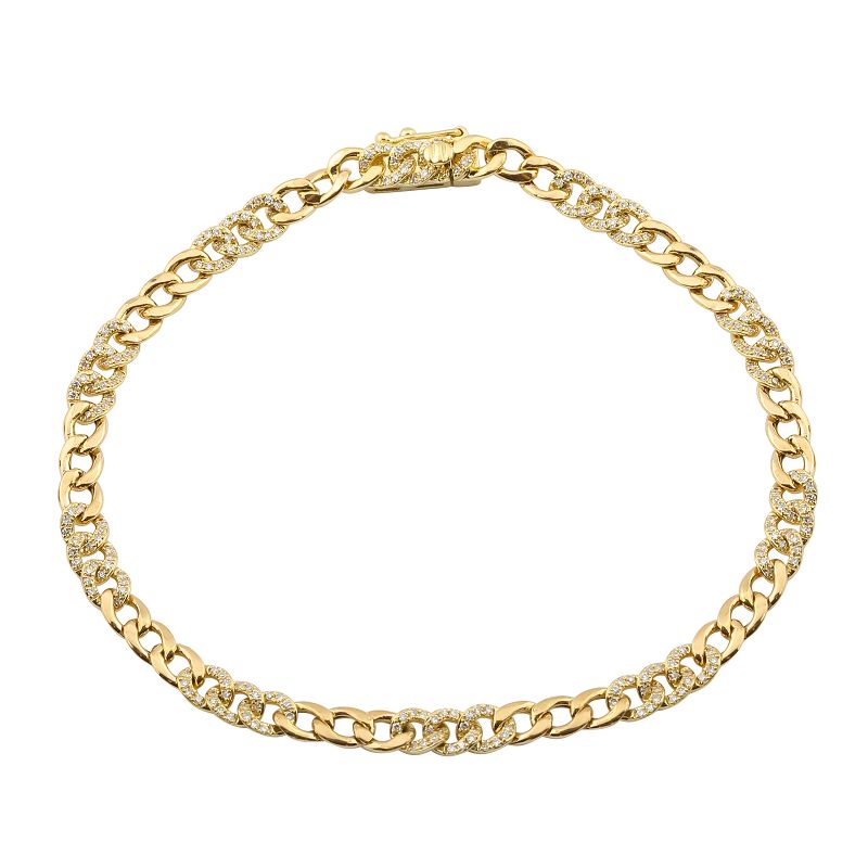 Segmented Diamond Cuban Chain Bracelet