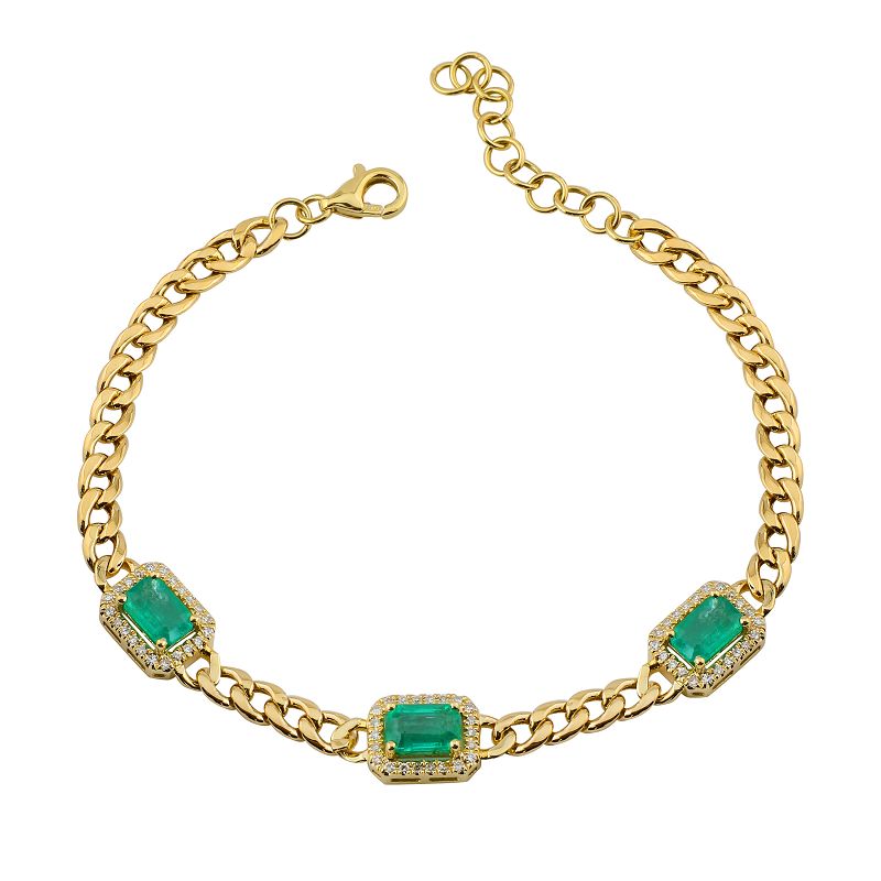 Emerald Cuban Link Bracelet