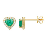 Gemstone Heart Diamond Outline Earrings