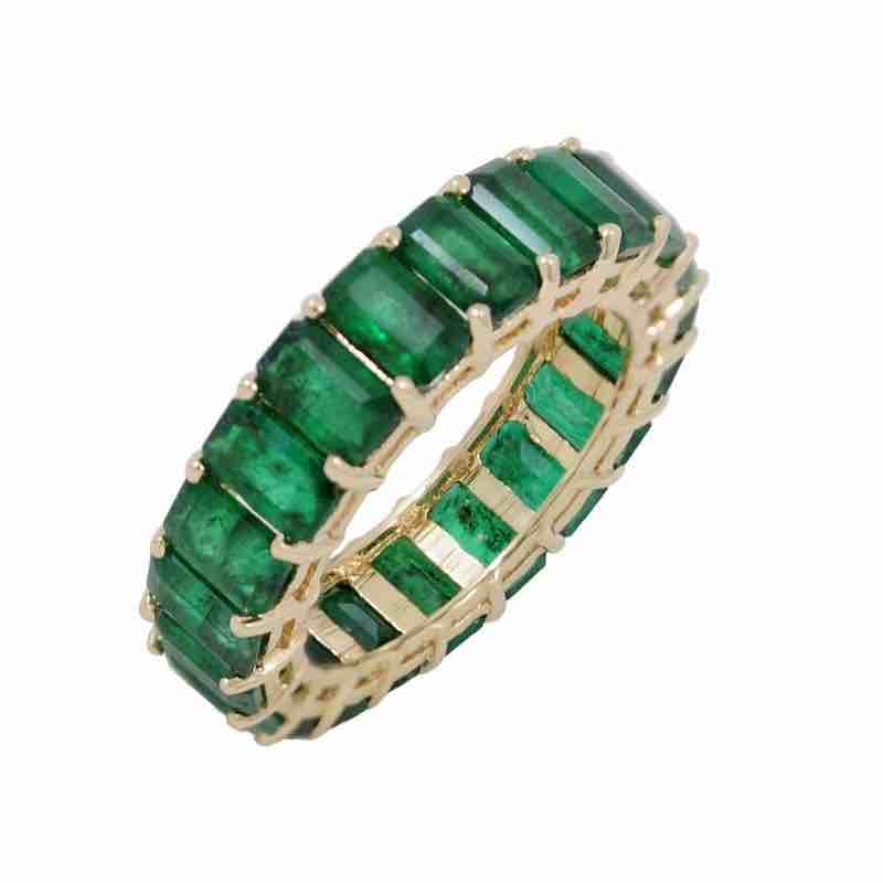 Emerald Cut Gemstone Eternity Ring