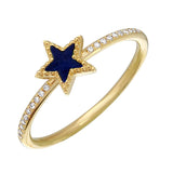 Blue Star & Diamond Ring