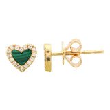 Gemstone Small Heart Earrings