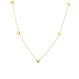 Gold and Diamond Hearts Necklace