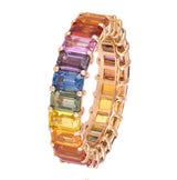 Fancy Gemstone Rainbow Eternity Ring
