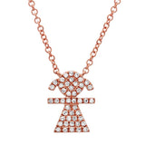 Diamond Pave Girl Necklace