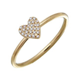Small Heart Diamond Pave Ring