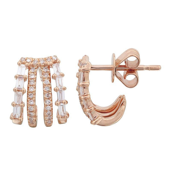 Diamonds and Baguettes Cage Earrings