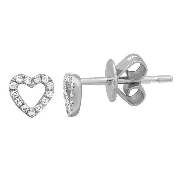 Mini Open Heart Diamond Earring