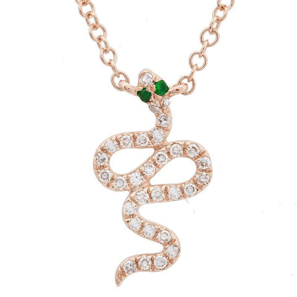 Green Eyes Snake Diamond Necklace