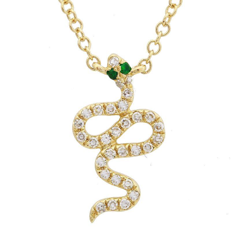 Green Eyes Snake Diamond Necklace