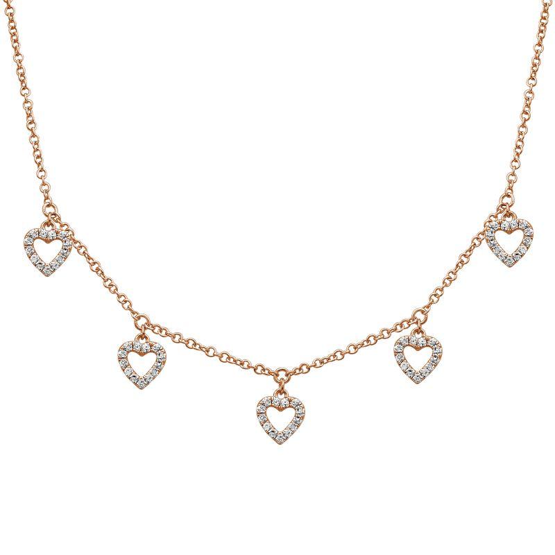 Dangling Hearts Diamond Necklace
