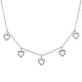 Dangling Hearts Diamond Necklace