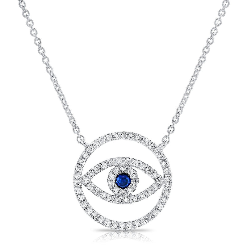 Blue Sapphire Eye Necklace