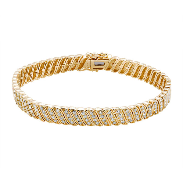 Diamond and Gold Braided Bracelet