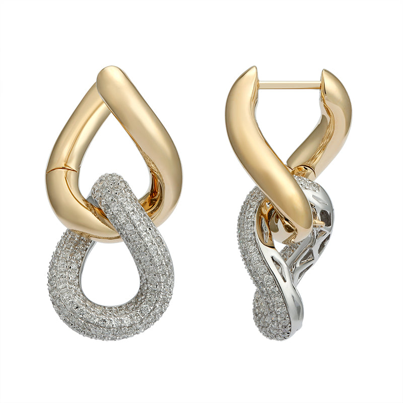 Chunky Gold and Diamond Earrings