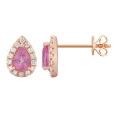 Gemstone Pear Diamond Outline Earrings