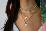 Elongated Heart Gemstone Necklace