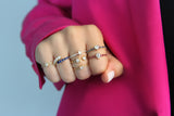 Pinky Gold Band Diamond Bezel Ring