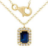 Gem Emerald Cut Diamond Outline Necklace