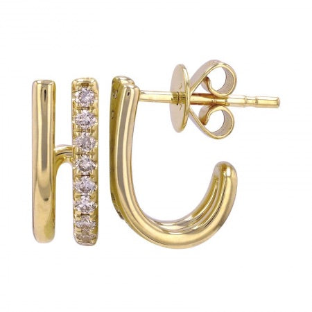 Double Cage Gold and Diamond Earring