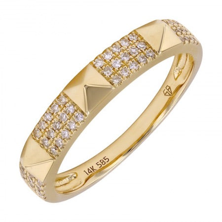 Diamond and Gold Studs Ring