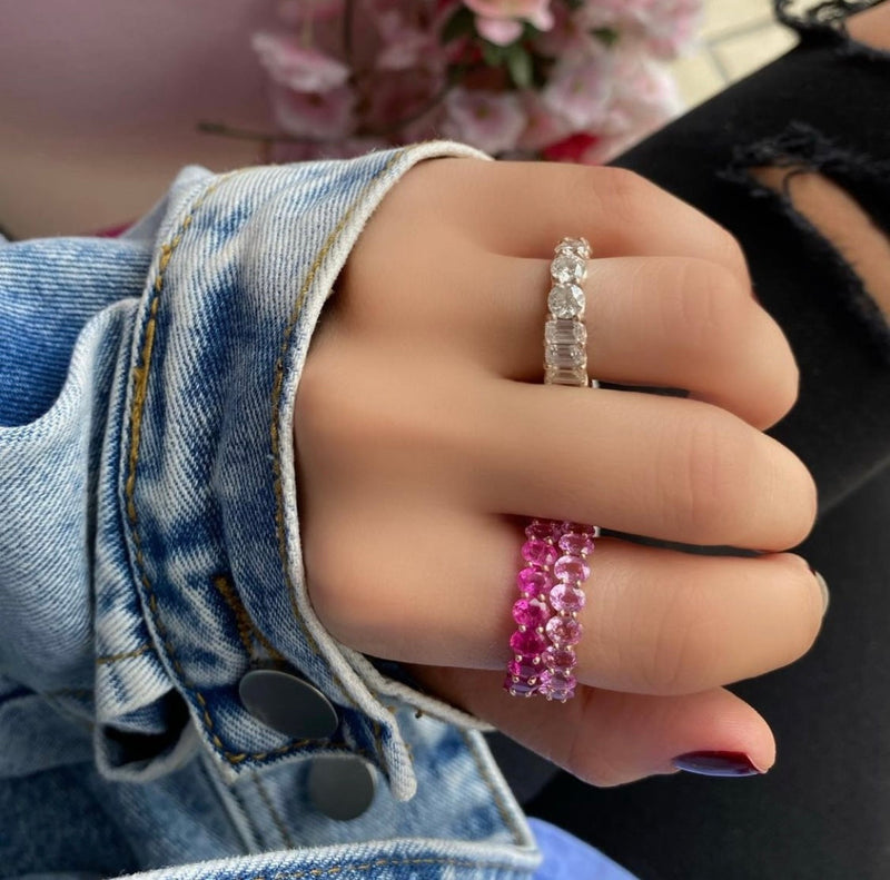Half Ruby Half Pink Sapphire Ring