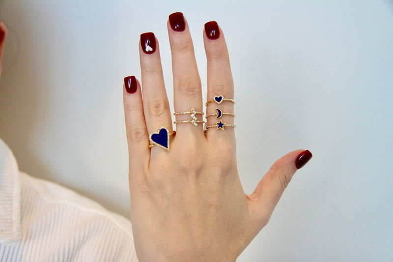 Blue Star & Diamond Ring