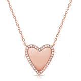 Gold and Diamond Outline Heart Necklace