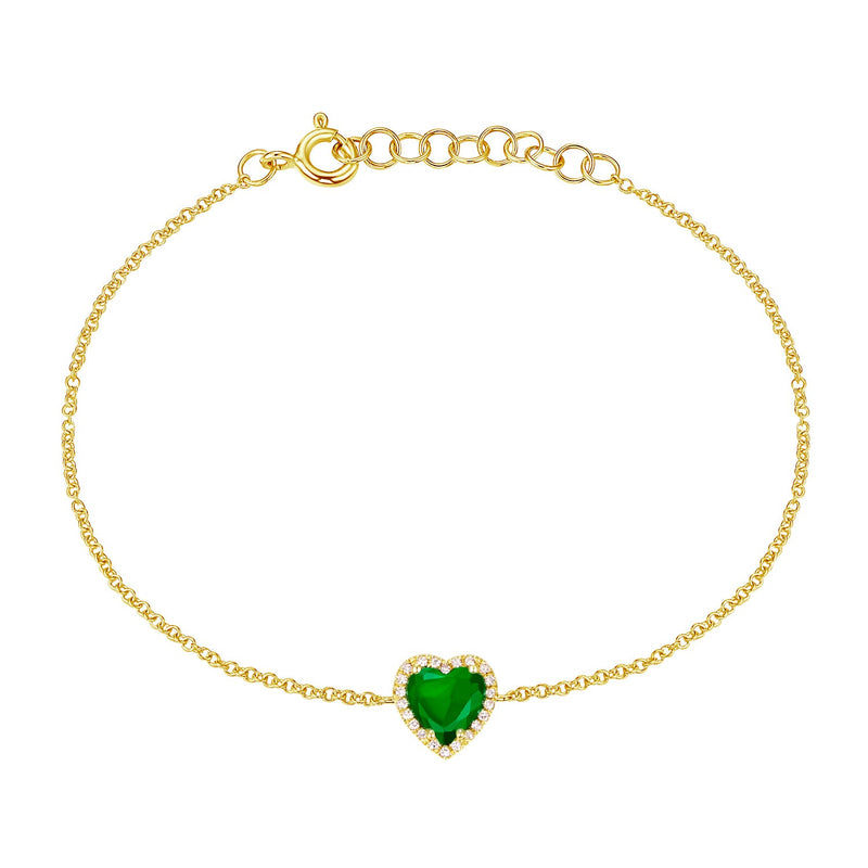Emerald Heart Diamond Bracelet