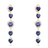 Sapphire Heart Drop Earrings