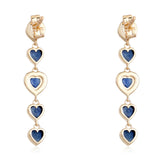 Sapphire Heart Drop Earrings