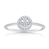 Small Happy Face Diamond Pave Ring