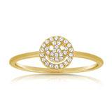 Small Happy Face Diamond Pave Ring