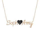 Pave Names and Heart Necklace