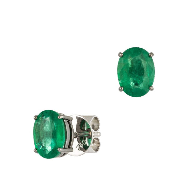 Oval Emerald Studs