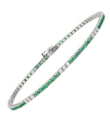 Medium Gemstone and Diamonds Tennis Bracelet