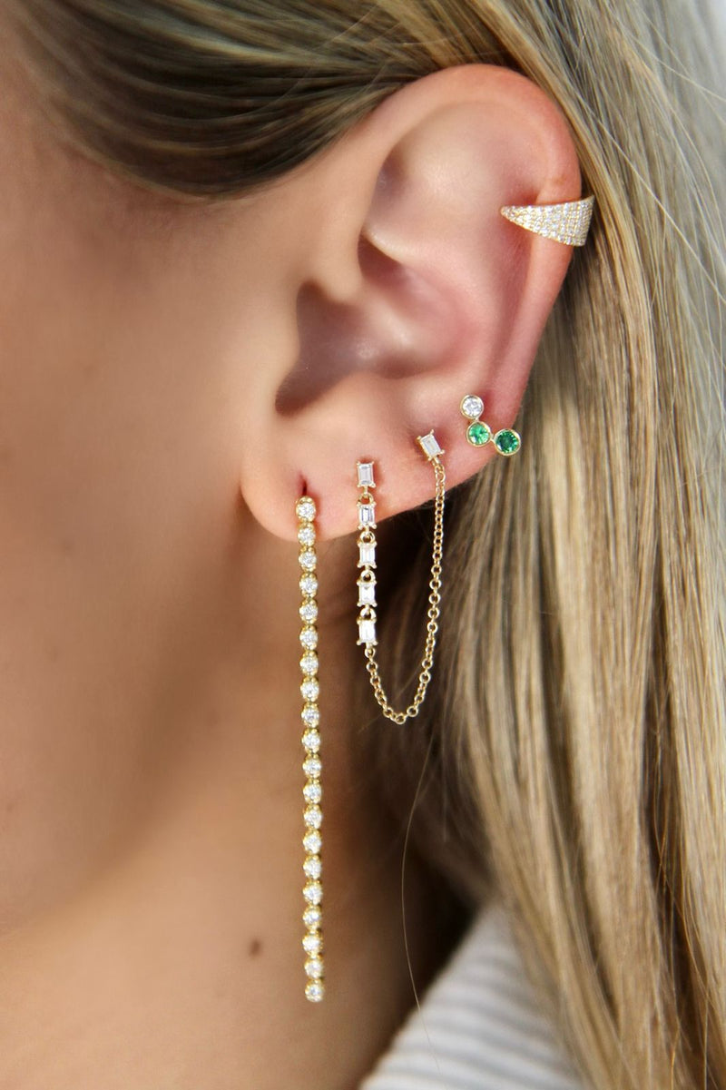 Double Stud Diamond Earrings