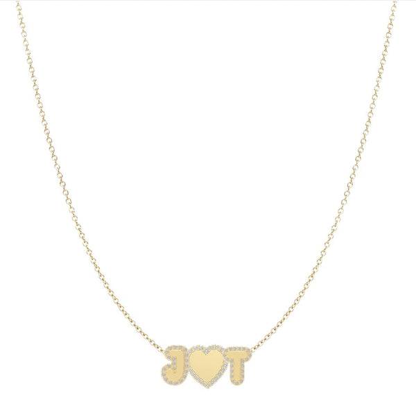 Custom Initial Bubble Letter Necklace