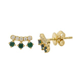 Diamond Bar and Three Gemstone Earrings