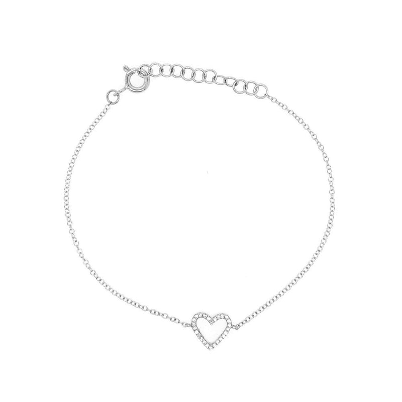 Small Diamond Open Heart Bracelet